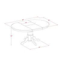 Avat5-Whi-W 5 Pc Table And Chair Set For 4-Dining Table And 4 Dining Chairs