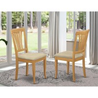 Set Of 2 Chairs Avc-Oak-C Avon Chair With Cushion Seat - Oak Finish