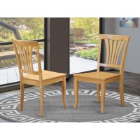 Set Of 2 Chairs Avc-Oak-W Avon Dining Room Chair Wood Seat - Oak Finish