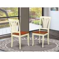 Set Of 2 Chairs Avc-Whi-W Avon Dining Chair Wood Seat - Buttermilk And Cherry Finish