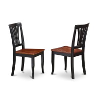 Avon5-Blk-W 5 Pc Dining Room Set-Oval Table With Leaf And 4 Dining Chairs