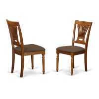 Avpl5-Sbr-C 5 Pc Set Avon Offering Leaf And 4 Fabric Kitchen Chairs In Saddle Brown