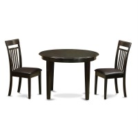 Boca3-Cap-Lc 3 Pc Small Kitchen Table Set-Kitchen Table And 2 Dinette Chairs