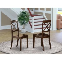 Set Of 2 Chairs Boc-Cap-W Boston X-Back Kitchen Chair With Wood Seat