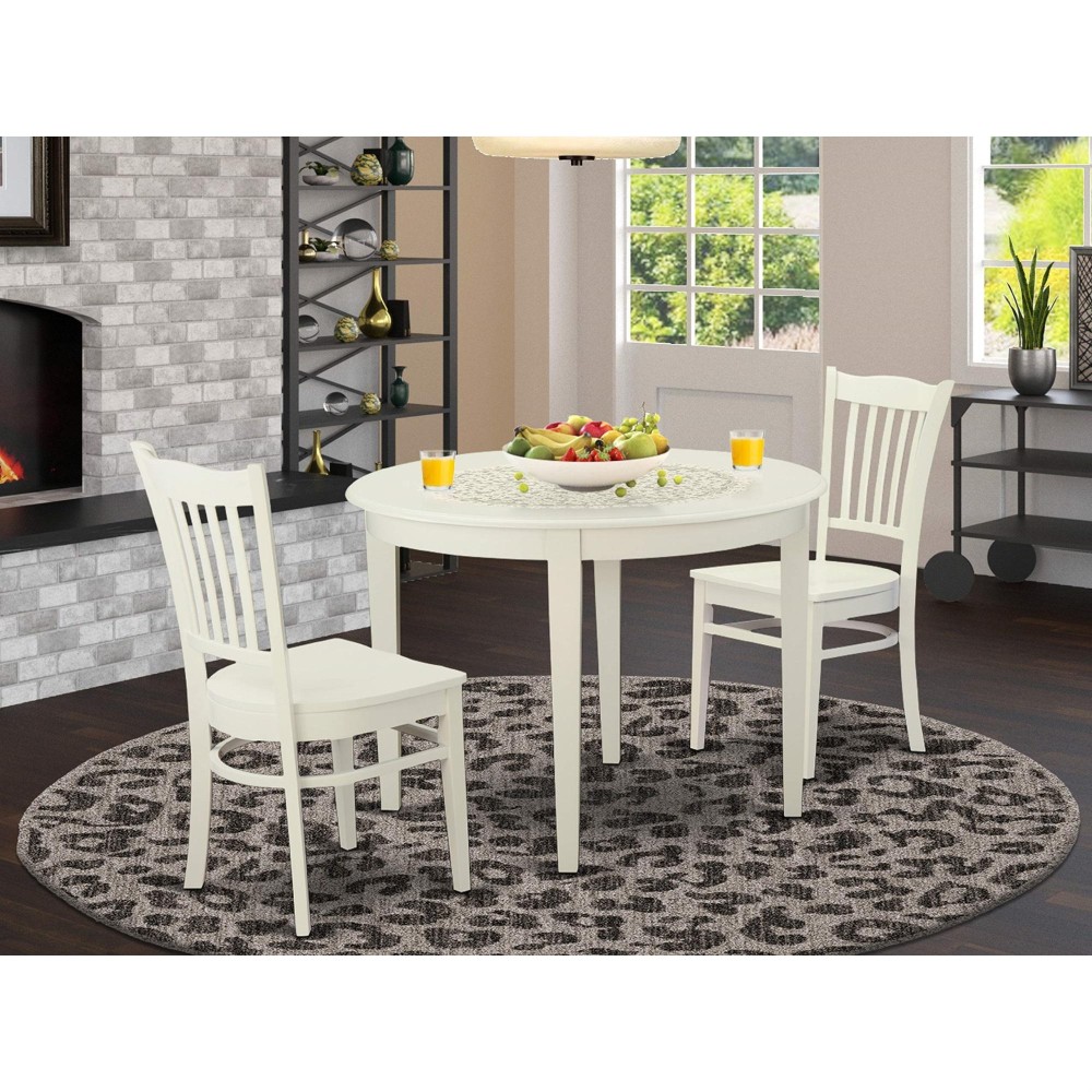 Bogr3-Whi-W 3 Pc Dinette Table Set For 2-Kitchen Table And 2 Dining Chairs