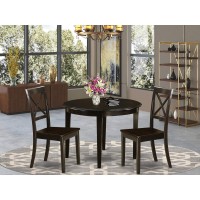 Bost3-Cap-W 3 Pc Small Kitchen Table And Chairs Set-Round Table And 2 Dinette Chairs