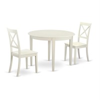 Bost3-Whi-W 3 Pc Dining Room Set For 2-Small Kitchen Table And 2 Kitchen Chairs