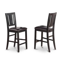 Set Of 2 Chairs Bus-Blk-Lc Buckland Counter Height Chair With Faux Leather Upholstered Seat In Black Finish