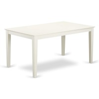 Cat-Lwh-S Capri Rectangular Dining Table 36X60 With Solid Wood Top In Linen White Finish