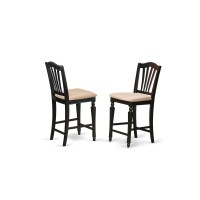 Chel5-Blk-C 5 Pc Counter Height Set- Square Gathering Table And 4 Counter Height Chairs