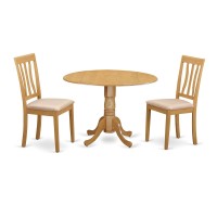 Dlan3-Oak-C 3 Pctable And Chair Set - Kitchen Dinette Table And 2 Kitchen Chairs