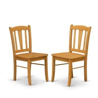 Set Of 2 Chairs Dlc-Oak-W Dublin Dining Room Chair With Wood Seat