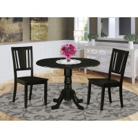 Dldu3-Blk-W 3 Pctable And Chairs Set-Dining Table And 2 Dining Chairs