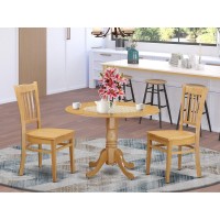 Dlgr3-Oak-W 3 Pc Dining Room Set - Dinette Table And 2 Dinette Chairs