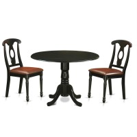 Dlke3-Blk-Lc 3 Pc Dining Room Set-Dinette Table And 2 Dinette Chairs