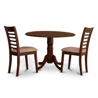 Dlml3-Mah-C 3 Pc Small Kitchen Table And Chairs Set-Round Kitchen Table And 2 Dining Chairs