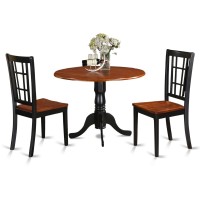 Dlni3-Bch-W 3 Pc Small Kitchen Table Set-Kitchen Table And 2 Dinette Chairs.