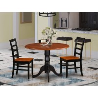 Dlpf3-Bch-W 3 Pc Kitchen Table Set-Dining Table And 2 Wooden Kitchen Chairs