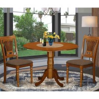 Dlpo3-Sbr-C 3 Pc Small Kitchen Table And Chairs Set-Breakfast Nook Plus 2 Dinette Chairs
