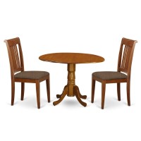 Dlpo3-Sbr-C 3 Pc Small Kitchen Table And Chairs Set-Breakfast Nook Plus 2 Dinette Chairs