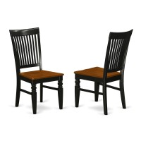 Dlwe5-Bch-W 5 Pc Dinette Set With A Dining Table And 4 Wood Seat Dining Chairs In Black And Cherry