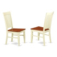 Dlwe5-Bmk-W 5 Pc Dining Set With A Kitchen Table And 4 Wood Seat Dining Chairs In Buttermilk And Cherry