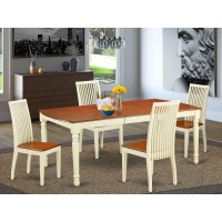Doip5-Bmk-W 5 Pc Kitchen Tables And Chair Set With One Dover Dining Table And 4 Kitchen Chairs In A Buttermilk And Cherry Finish