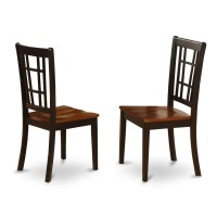 Doni7-Bch-W 7-Piece Table And Chair Set With One Dover Dining Room Table And 6 Dining Room Chairs In A Black And Cherry Finish