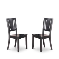 Dudley Dining Chair With Wood Seat In Black Finish - Pack 2