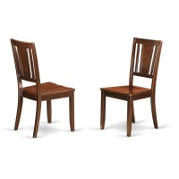 Set Of 2 Chairs Duc-Mah-W Dudley Dining Chair With Wood Seat In Mahogany Finish