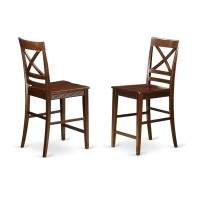 Edqu5-Mah-W 5 Pc Counter Height Dining Set-Pub Table And 4 Dining Chairs.
