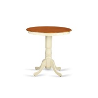 Edt-Whi-Tp Round Counter Height Table In Linen White