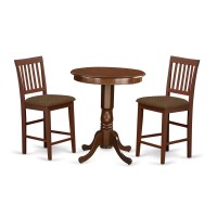 Edvn3-Mah-C 3 Pc Pub Table Set-Pub Table And 2 Dining Chairs.