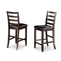 Set Of 2 Chairs Fas-Cap-Lc Fairwinds Faux Leather Upholstered Seat Stool With Lader Back