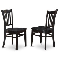 Set Of 2 Chairs Grc-Blk-W Groton Dining Chair With Wood Seat In Black Finish