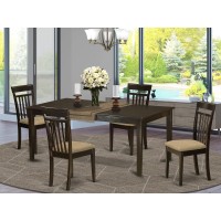 Heca5-Cap-C 5 Pc Formal Dining Room Set-Dinette Table Featuring Leaf And 4 Dining Chairs.