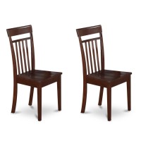 Hlca5-Mah-W 5 Pc Set With A Round Small Table And 4 Wood Dinette Chairs In Mahogany