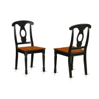 Hlke5-Bch-W 5 Pc Set With A Round Dinette Table And 4 Leather Kitchen Chairs In Black And Cherry .