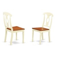 Hlke5-Bmk-W 5 Pc Set With A Round Small Table And 4 Wood Dinette Chairs In Buttermilk And Cherry .