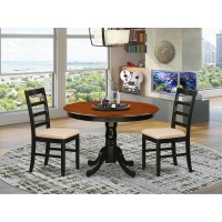 Hlpf3-Bch-C 3 Pc Set With A Dining Table And 2 Dinette Chairs In Black And Cherry