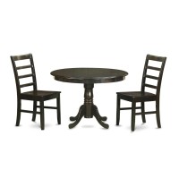 Hlpf3-Cap-W 3 Pc Small Kitchen Table And Chairs Set-Kitchen Table And 2 Dinette Chairs.