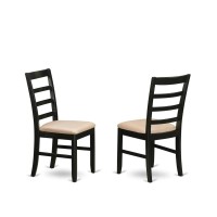 Hlpf5-Bch-C 5 Pc Set With A Kitchen Table And 4 Linen Dinette Chairs In Black And Cherry