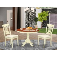 Hlpl3-Bmk-C 3 Pc Set With A Dining Table And 2Seat Dinette Kitchen Chairs In Buttermilk And Cherry .