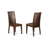 Set Of 2 Chairs Ipc-Mah-W Ipswich Dining Chair With Slatted Back In Mahogany Finish