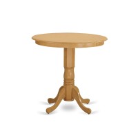 Jacf3-Oak-W 3 Pc Counter Height Table And Chair Set - High Top Table And 2 Dining Chairs.