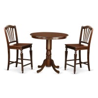Jach3-Mah-W 3 Pc Counter Height Set-Pub Table And 2 Counter Height Dining Chair
