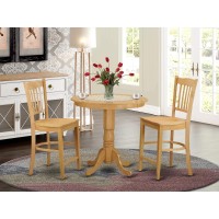 Jagr3-Oak-W 3 Pc Counter Height Dining Room Set - High Top Table And 2 Bar Stools.