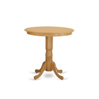 Jaqu3-Oak-W 3 Pc Counter Height Dining Room Set - High Table And 2 Counter Height Stool.