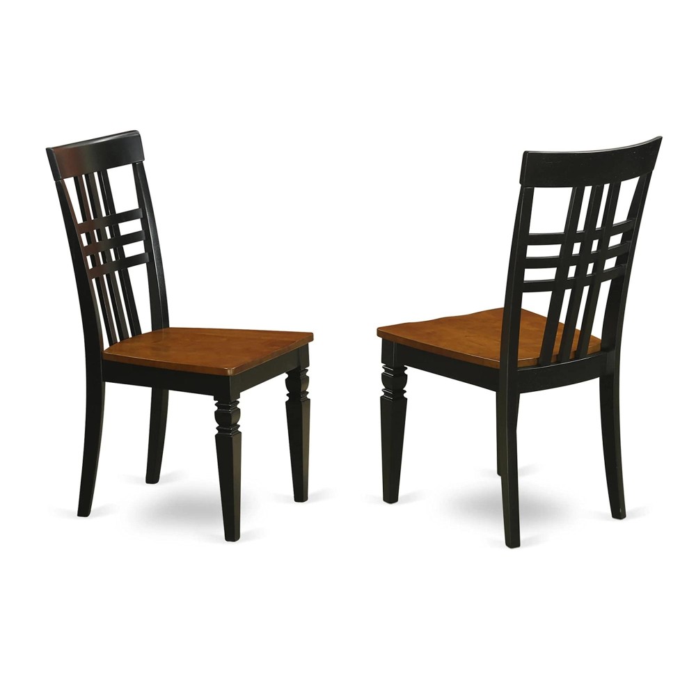 Set Of 2 Chairs Lgc-Bch-W Logan Dining Chair With Wood Seat - Black & Cherry Finish.