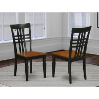 Set Of 2 Chairs Lgc-Bch-W Logan Dining Chair With Wood Seat - Black & Cherry Finish.